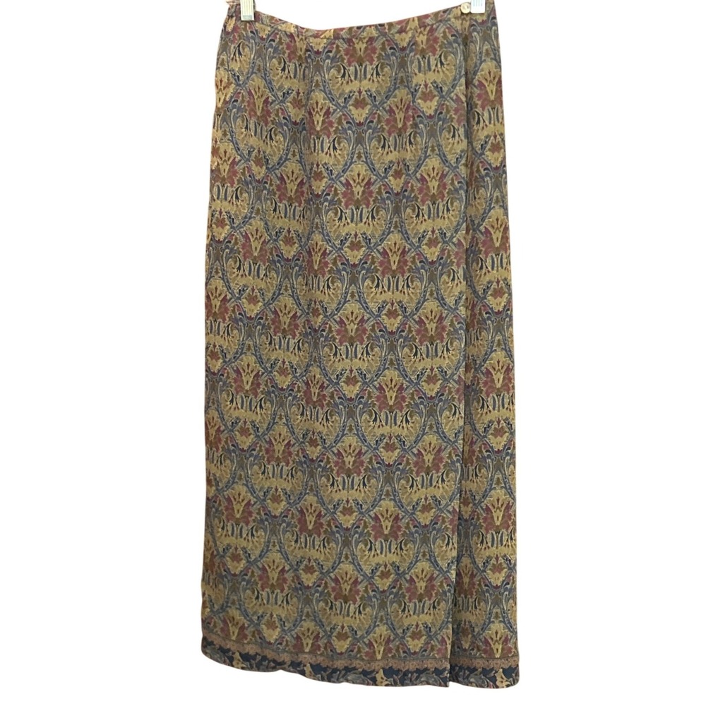 Y2K Vintage Valerie Stevens Boho Floral Wrap Maxi Skirt 2P Fallcore Cottagecore